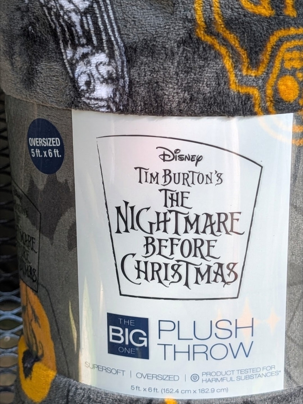Plush Throw - Gray & Orange
